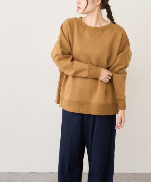 PUAL CE CIN（ピュアルセシン）の「裏起毛プルオーバー（スウェット・レディース・キャメル/モカ/グレイッシュベージュ/ブラウン/ブラック/オフホワイト・FREE）」の6枚目の写真