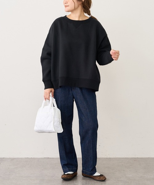 PUAL CE CIN（ピュアルセシン）の「裏起毛プルオーバー（スウェット・レディース・キャメル/モカ/グレイッシュベージュ/ブラウン/ブラック/オフホワイト・FREE）」の18枚目の写真