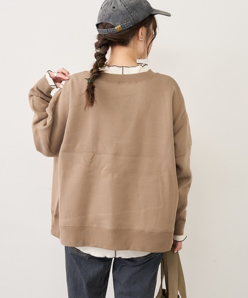 PUAL CE CIN（ピュアルセシン）の「裏起毛プルオーバー（スウェット・レディース・キャメル/モカ/グレイッシュベージュ/ブラウン/ブラック/オフホワイト・FREE）」の22枚目の写真