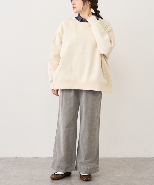 PUAL CE CIN（ピュアルセシン）の「裏起毛プルオーバー（スウェット・レディース・キャメル/モカ/グレイッシュベージュ/ブラウン/ブラック/オフホワイト・FREE）」の16枚目の写真