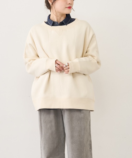 PUAL CE CIN（ピュアルセシン）の「裏起毛プルオーバー（スウェット・レディース・キャメル/モカ/グレイッシュベージュ/ブラウン/ブラック/オフホワイト・FREE）」の15枚目の写真