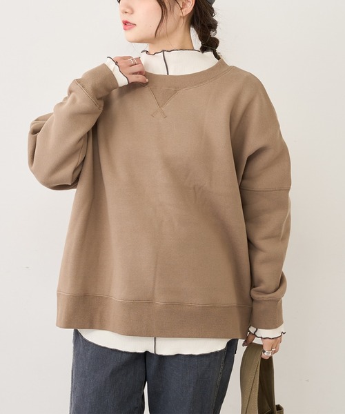 PUAL CE CIN（ピュアルセシン）の「裏起毛プルオーバー（スウェット・レディース・キャメル/モカ/グレイッシュベージュ/ブラウン/ブラック/オフホワイト・FREE）」の21枚目の写真