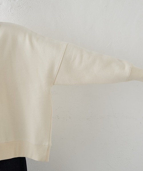 PUAL CE CIN（ピュアルセシン）の「裏起毛プルオーバー（スウェット・レディース・キャメル/モカ/グレイッシュベージュ/ブラウン/ブラック/オフホワイト・FREE）」の13枚目の写真