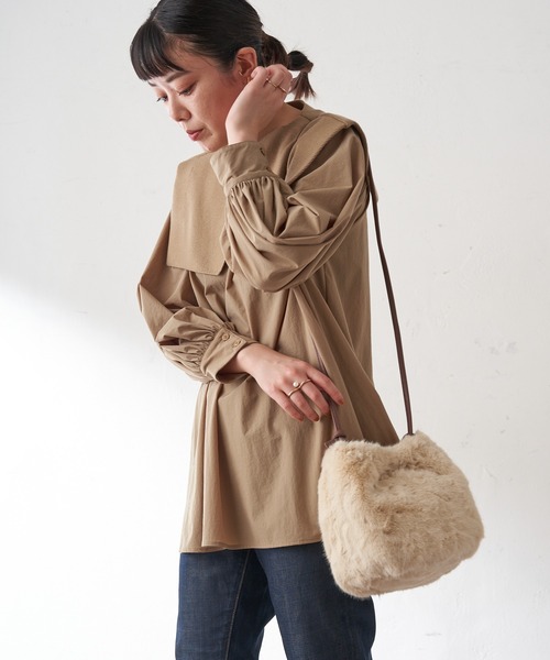 ear PAPILLONNER（イアパピヨネ）の「モコモコあみあみバッグ（ショルダーバッグ・レディース・グリーン/アイボリー/レオパード・FREE）」の10枚目の写真