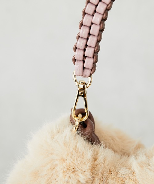 ear PAPILLONNER（イアパピヨネ）の「モコモコあみあみバッグ（ショルダーバッグ・レディース・グリーン/アイボリー/レオパード・FREE）」の16枚目の写真