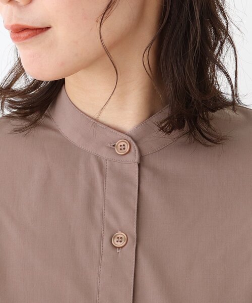 SHOO・LA・RUE(シューラルー)の「◆シンプルバンドカラーシャツ(シャツ/ブラウス・レディース・ダークブラウン/ライトベージュ/ホワイト系/ピンク系・02/03/04)」の8枚目の写真