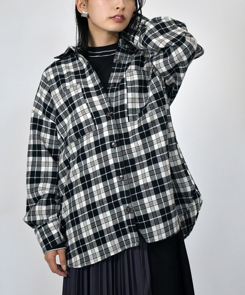 BKhome（ビーケーホーム）の「サキゾメチェックCPO（シャツ/ブラウス・レディース・マルチ/ベージュ/ブラック・FREE）」の2枚目の写真