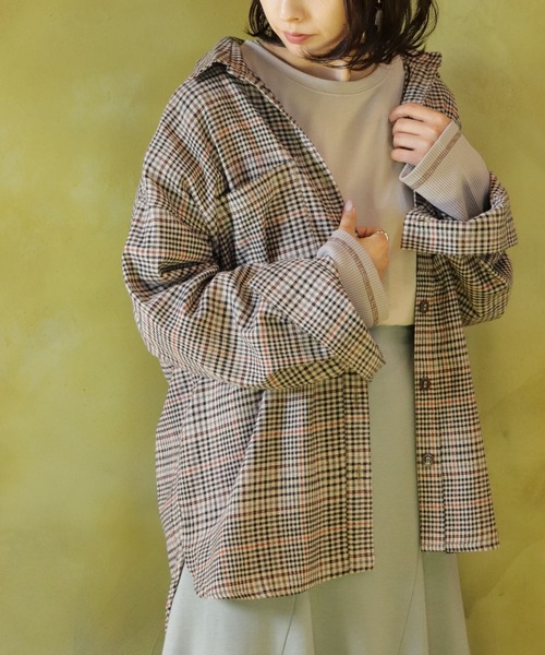 BKhome（ビーケーホーム）の「サキゾメチェックCPO（シャツ/ブラウス・レディース・マルチ/ベージュ/ブラック・FREE）」の14枚目の写真