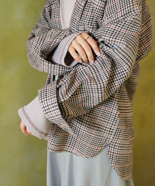 BKhome（ビーケーホーム）の「サキゾメチェックCPO（シャツ/ブラウス・レディース・マルチ/ベージュ/ブラック・FREE）」の20枚目の写真