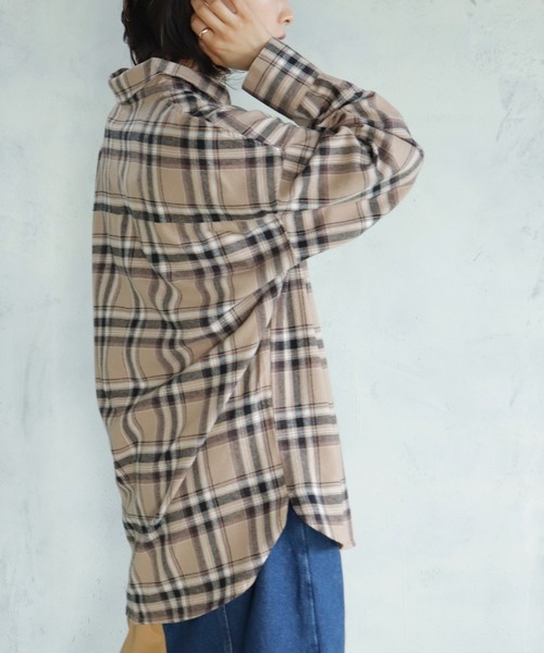 BKhome（ビーケーホーム）の「サキゾメチェックCPO（シャツ/ブラウス・レディース・マルチ/ベージュ/ブラック・FREE）」の13枚目の写真