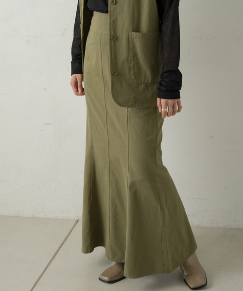 Kastane（カスタネ）の「SETUPミリタリーマーメイドスカート（スカート・レディース・アイボリー/カーキ/ブラック/ダークブラウン・FREE/1/2）」の12枚目の写真