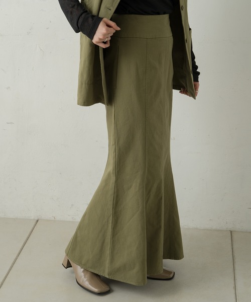 Kastane（カスタネ）の「SETUPミリタリーマーメイドスカート（スカート・レディース・アイボリー/カーキ/ブラック/ダークブラウン・FREE/1/2）」の5枚目の写真