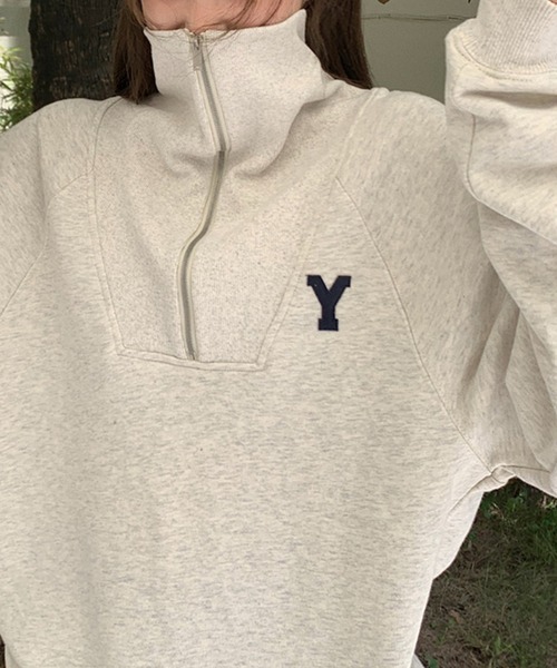 aimoha（アイモハ）の「ハーフジップスウェット（スウェット・レディース・ネイビー/ライトグレー・FREE）」の18枚目の写真