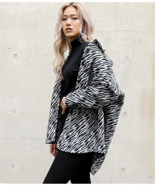 ANAP(アナップ)の「ゼブラオーバーシャツジャケット(カバーオール・レディース・ブラック/ブラウン・FREE)」の6枚目の写真