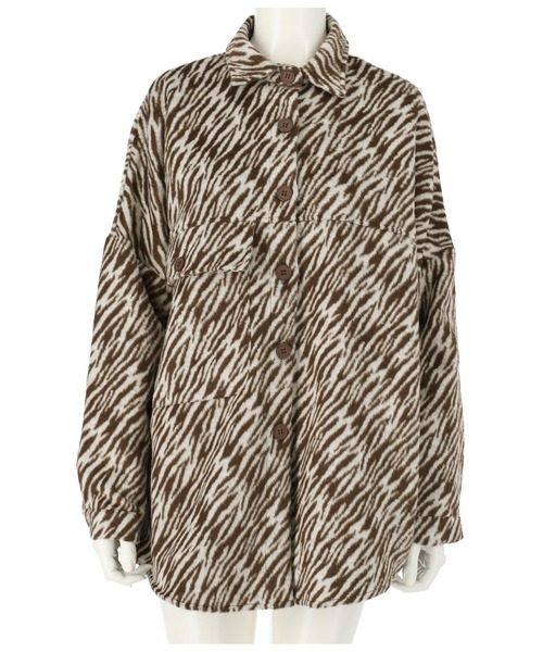 ANAP(アナップ)の「ゼブラオーバーシャツジャケット(カバーオール・レディース・ブラック/ブラウン・FREE)」の11枚目の写真
