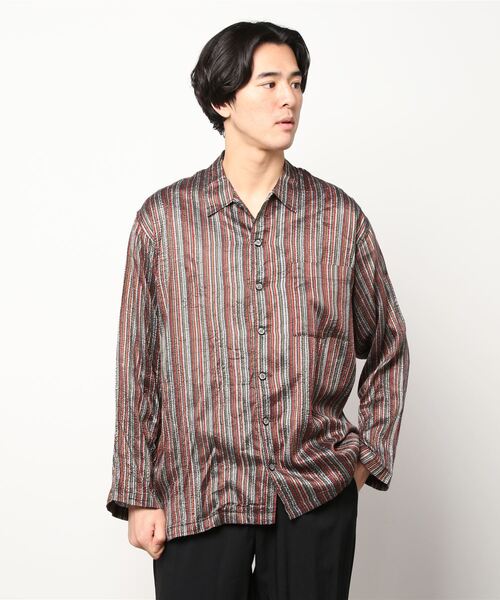 votole（ボトル）の「ｺﾞｰﾙﾃﾞﾝｼﾙｸｵｰﾊﾞｰｼｬﾂ（シャツ/ブラウス・メンズ・ブラウン/サックスブルー・48）」の2枚目の写真