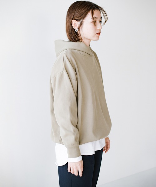 haco!（ハコ）の「カジュアルすぎずに大人が着られる便利なニットパーカー by que made me（パーカー・レディース・ネイビー/ベージュ・SMALL/MEDIUM/LARGE/X-LARGE）」の8枚目の写真
