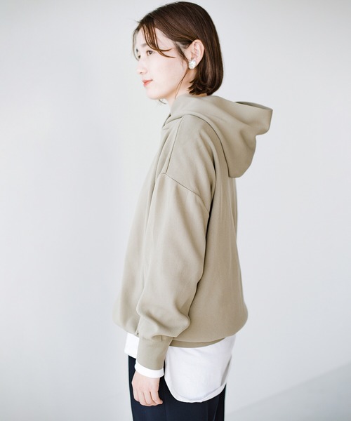 haco!（ハコ）の「カジュアルすぎずに大人が着られる便利なニットパーカー by que made me（パーカー・レディース・ネイビー/ベージュ・SMALL/MEDIUM/LARGE/X-LARGE）」の9枚目の写真