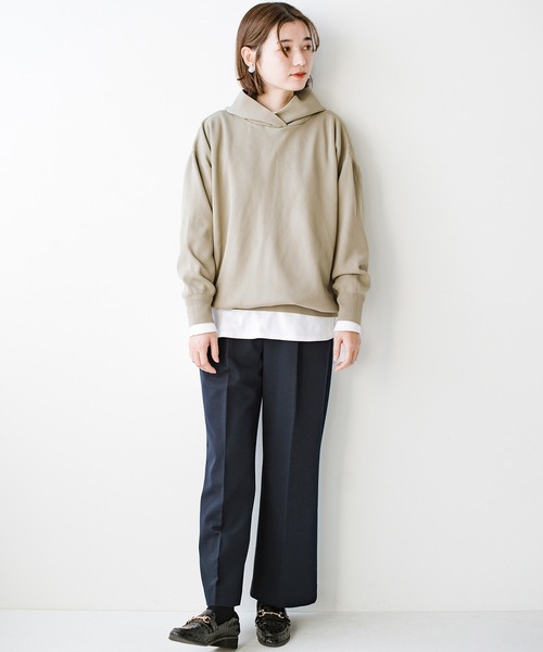 haco!（ハコ）の「カジュアルすぎずに大人が着られる便利なニットパーカー by que made me（パーカー・レディース・ネイビー/ベージュ・SMALL/MEDIUM/LARGE/X-LARGE）」の12枚目の写真