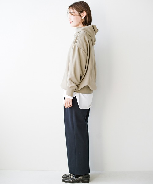 haco!（ハコ）の「カジュアルすぎずに大人が着られる便利なニットパーカー by que made me（パーカー・レディース・ネイビー/ベージュ・SMALL/MEDIUM/LARGE/X-LARGE）」の13枚目の写真