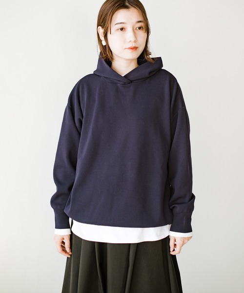 haco!（ハコ）の「カジュアルすぎずに大人が着られる便利なニットパーカー by que made me（パーカー・レディース・ネイビー/ベージュ・SMALL/MEDIUM/LARGE/X-LARGE）」の18枚目の写真