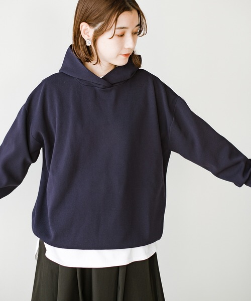 haco!（ハコ）の「カジュアルすぎずに大人が着られる便利なニットパーカー by que made me（パーカー・レディース・ネイビー/ベージュ・SMALL/MEDIUM/LARGE/X-LARGE）」の19枚目の写真
