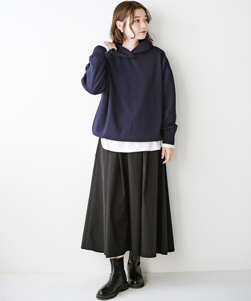 haco!（ハコ）の「カジュアルすぎずに大人が着られる便利なニットパーカー by que made me（パーカー・レディース・ネイビー/ベージュ・SMALL/MEDIUM/LARGE/X-LARGE）」の22枚目の写真