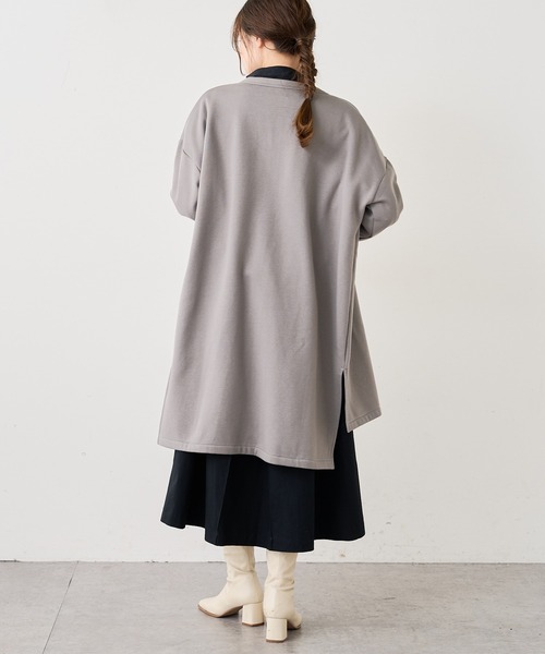 PUAL CE CIN（ピュアルセシン）の「【Du noir】裏起毛スナップボタンロングカーディガン（カーディガン/ボレロ・レディース・ブラック/グレー/モスグリーン・FREE）」の9枚目の写真