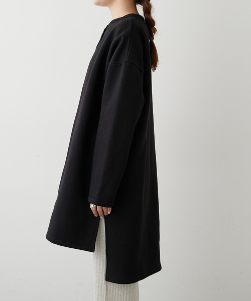 PUAL CE CIN（ピュアルセシン）の「【Du noir】裏起毛スナップボタンロングカーディガン（カーディガン/ボレロ・レディース・ブラック/グレー/モスグリーン・FREE）」の14枚目の写真