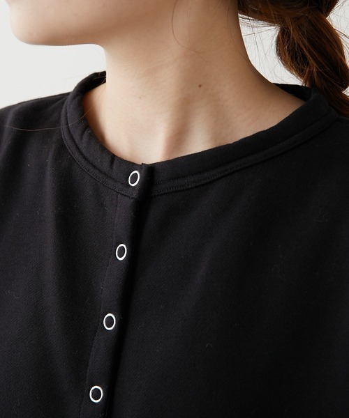 PUAL CE CIN（ピュアルセシン）の「【Du noir】裏起毛スナップボタンロングカーディガン（カーディガン/ボレロ・レディース・ブラック/グレー/モスグリーン・FREE）」の16枚目の写真