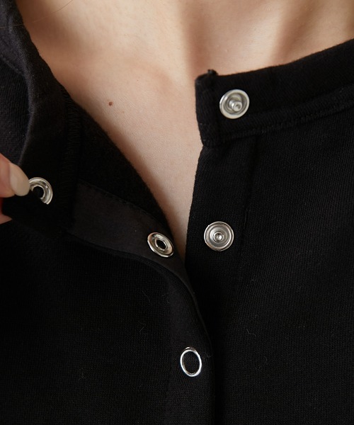 PUAL CE CIN（ピュアルセシン）の「【Du noir】裏起毛スナップボタンロングカーディガン（カーディガン/ボレロ・レディース・ブラック/グレー/モスグリーン・FREE）」の17枚目の写真