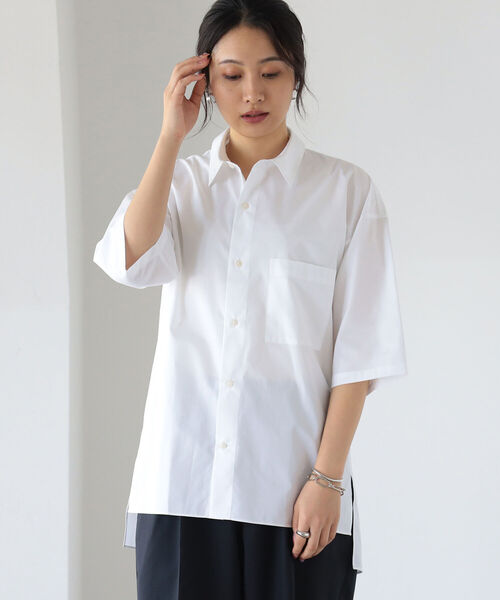 BEAMS LIGHTS（ビームスライツ）の「BEAMS LIGHTS / トーマスメイソン ブロード 半袖 シャツ（シャツ/ブラウス・メンズ・ホワイト/ベージュ・1/2/4/3）」の17枚目の写真