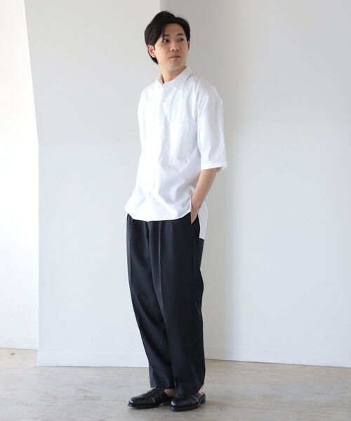 BEAMS LIGHTS（ビームスライツ）の「BEAMS LIGHTS / トーマスメイソン ブロード 半袖 シャツ（シャツ/ブラウス・メンズ・ホワイト/ベージュ・1/2/4/3）」の5枚目の写真