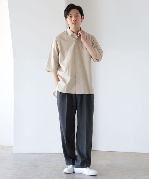 BEAMS LIGHTS（ビームスライツ）の「BEAMS LIGHTS / トーマスメイソン ブロード 半袖 シャツ（シャツ/ブラウス・メンズ・ホワイト/ベージュ・1/2/4/3）」の6枚目の写真