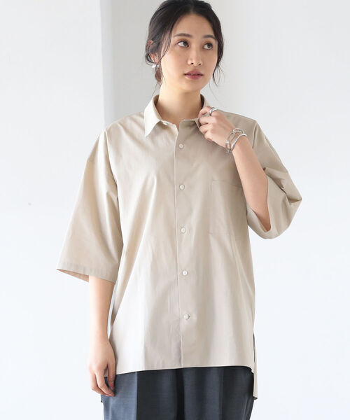 BEAMS LIGHTS（ビームスライツ）の「BEAMS LIGHTS / トーマスメイソン ブロード 半袖 シャツ（シャツ/ブラウス・メンズ・ホワイト/ベージュ・1/2/4/3）」の7枚目の写真