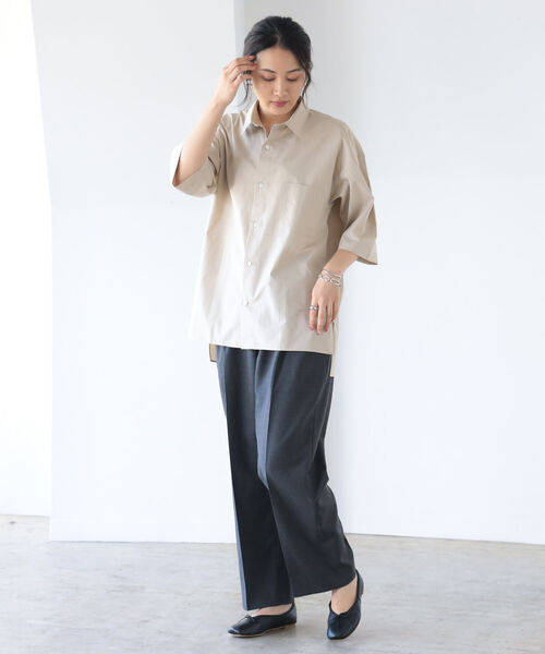 BEAMS LIGHTS（ビームスライツ）の「BEAMS LIGHTS / トーマスメイソン ブロード 半袖 シャツ（シャツ/ブラウス・メンズ・ホワイト/ベージュ・1/2/4/3）」の8枚目の写真