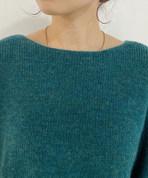 CAPRICIEUX LE'MAGE（カプリシューレマージュ）の「アルパカ2WAYクロップニット（ニット/セーター・レディース・オフホワイト/チャコールグレー/グリーン・FREE）」の10枚目の写真