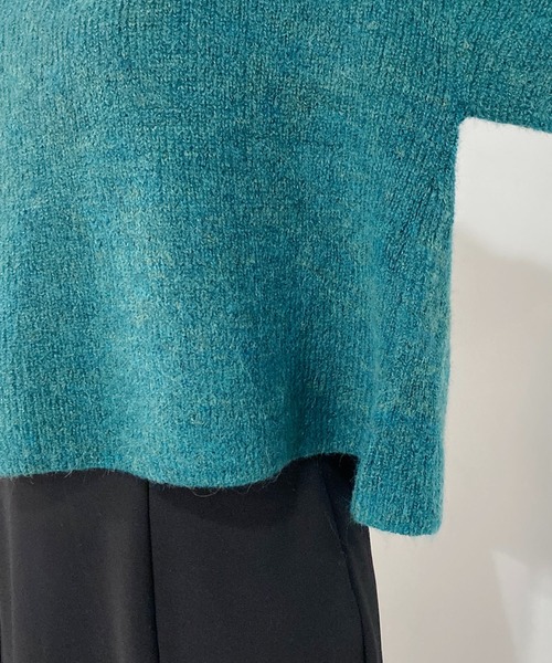 CAPRICIEUX LE'MAGE（カプリシューレマージュ）の「アルパカ2WAYクロップニット（ニット/セーター・レディース・オフホワイト/チャコールグレー/グリーン・FREE）」の12枚目の写真