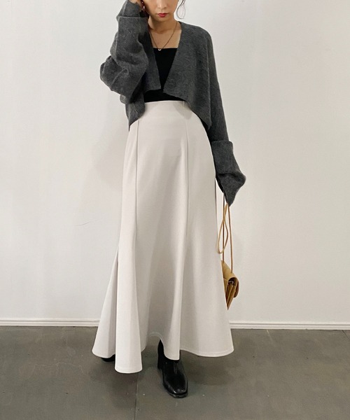 CAPRICIEUX LE'MAGE（カプリシューレマージュ）の「アルパカ2WAYクロップニット（ニット/セーター・レディース・オフホワイト/チャコールグレー/グリーン・FREE）」の22枚目の写真