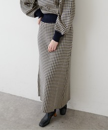 natural couture | 千鳥格子ダブルジャガードニットスカート(スカート)