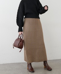 natural couture | 千鳥格子ダブルジャガードニットスカート(スカート)