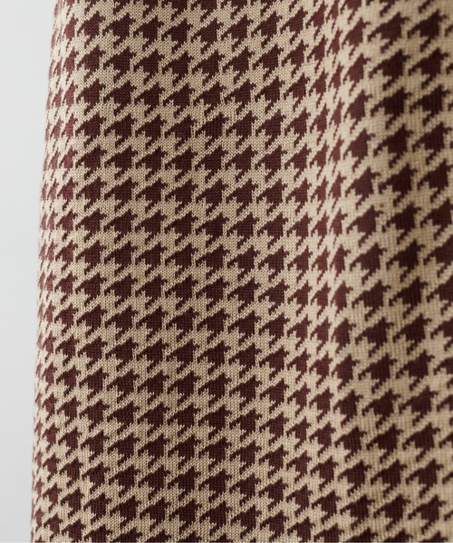 natural couture（ナチュラルクチュール）の「千鳥格子ダブルジャガードニットスカート（スカート・レディース・ネイビー/ブラウン/グレー・FREE）」の8枚目の写真