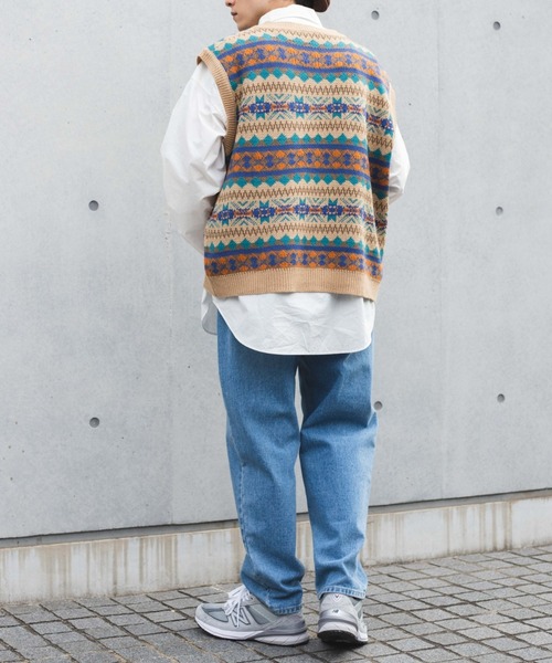 WEGO（ウィゴー）の「WEGO/ノルディックボーダーベスト（ベスト・メンズ・ブルー系その他/ベージュ系その他・FREE）」の13枚目の写真