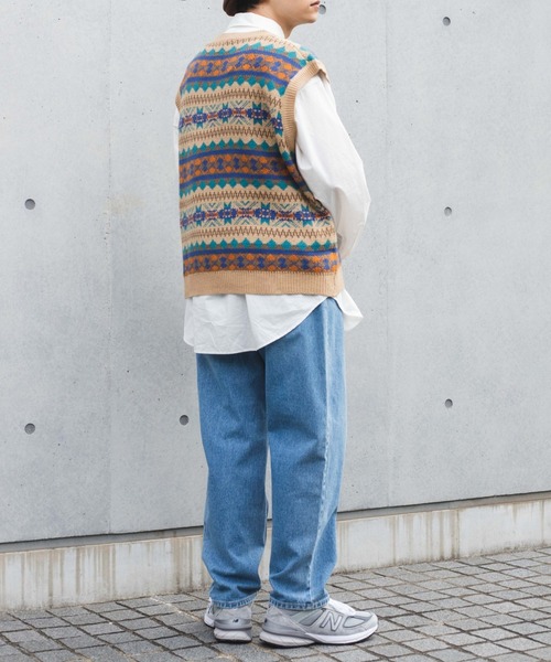 WEGO（ウィゴー）の「WEGO/ノルディックボーダーベスト（ベスト・メンズ・ブルー系その他/ベージュ系その他・FREE）」の14枚目の写真