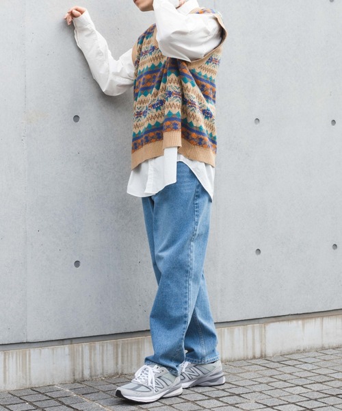 WEGO（ウィゴー）の「WEGO/ノルディックボーダーベスト（ベスト・メンズ・ブルー系その他/ベージュ系その他・FREE）」の12枚目の写真