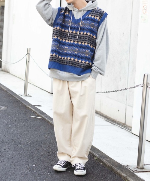 WEGO（ウィゴー）の「WEGO/ノルディックボーダーベスト（ベスト・メンズ・ブルー系その他/ベージュ系その他・FREE）」の17枚目の写真