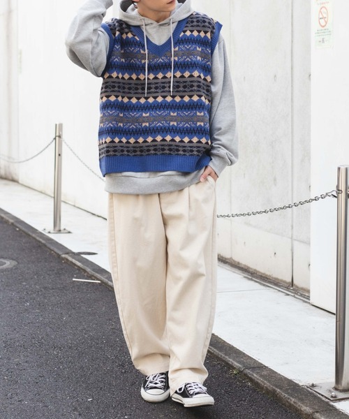 WEGO（ウィゴー）の「WEGO/ノルディックボーダーベスト（ベスト・メンズ・ブルー系その他/ベージュ系その他・FREE）」の15枚目の写真