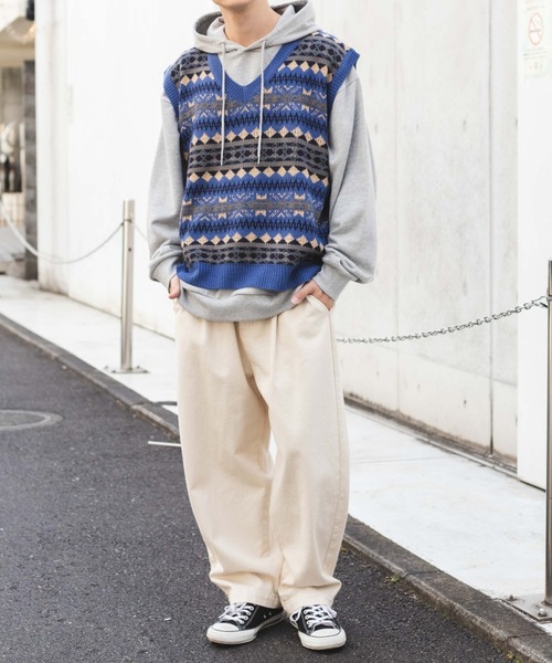 WEGO（ウィゴー）の「WEGO/ノルディックボーダーベスト（ベスト・メンズ・ブルー系その他/ベージュ系その他・FREE）」の16枚目の写真