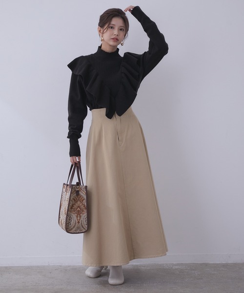 vis-`a-vis（ビサビ）の「【WEB限定】魅せるフリルニットプルオーバー（ニット/セーター・レディース・ブラック/グレー/キナリ/ピンク系その他2・FREE）」の7枚目の写真