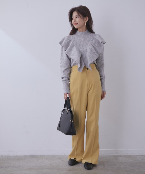 vis-`a-vis（ビサビ）の「【WEB限定】魅せるフリルニットプルオーバー（ニット/セーター・レディース・ブラック/グレー/キナリ/ピンク系その他2・FREE）」の8枚目の写真